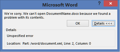 Word Document Error Message - fasrnetworks